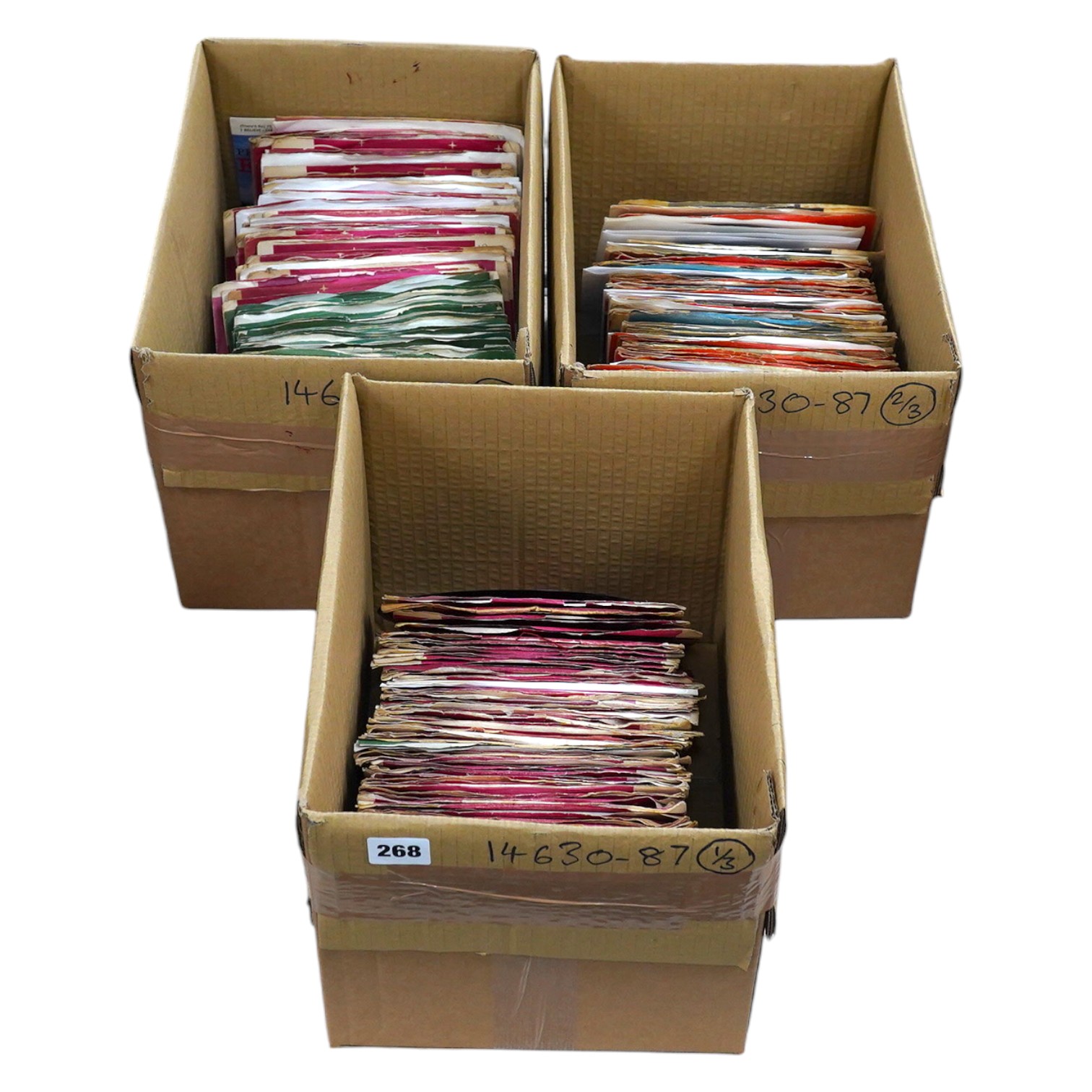 Three boxes of 7 inch singles, all on the RCA and Top Rank record labels, artists include; Nina Simone, Perry Como, the Everly Brothers, Elvis Presley, Duane Eddy, Sandy Nelson Craig Douglas, Neil Sedaka, Don Gibson, the